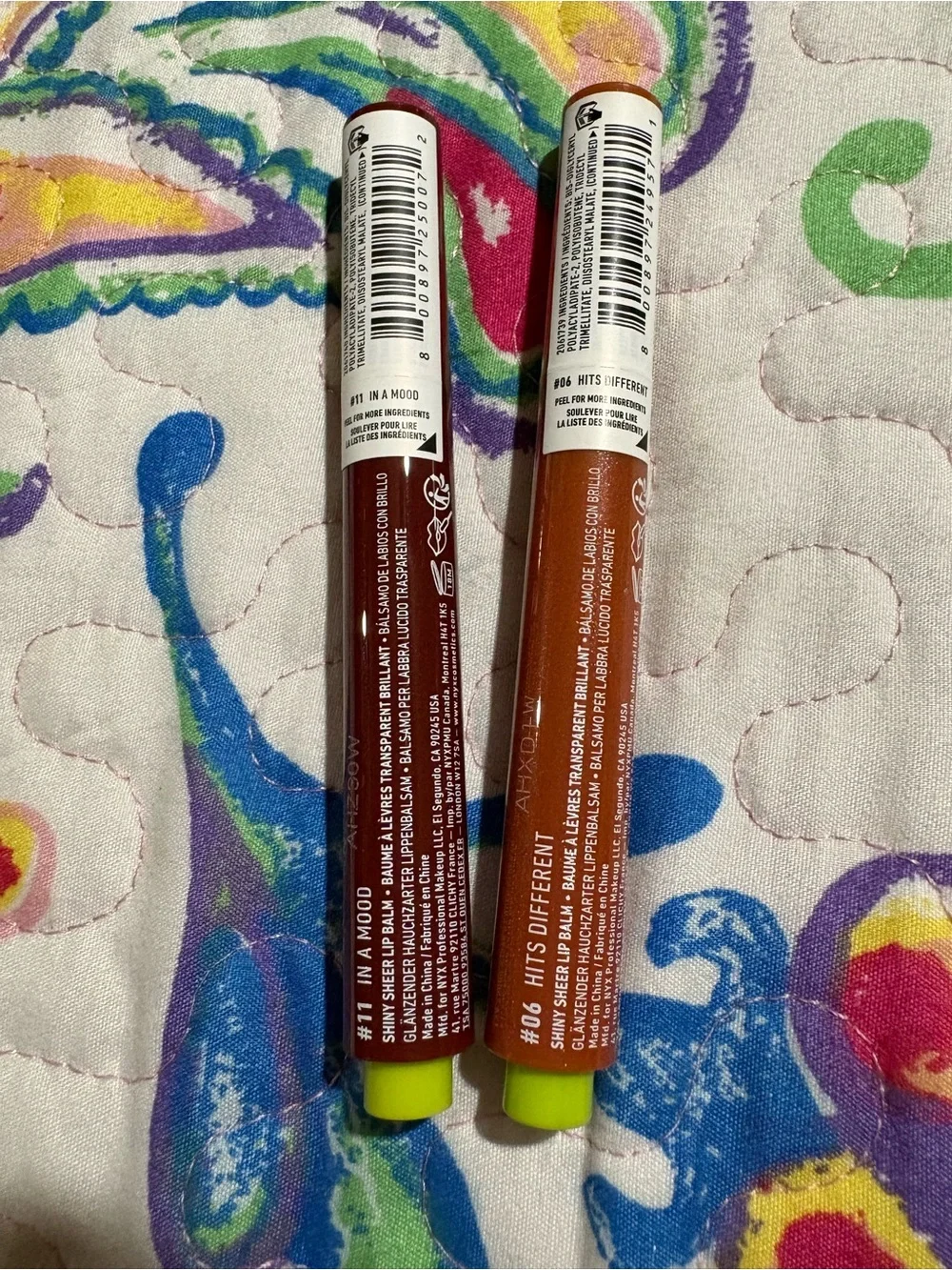 NYX Fry Oil Slick Click Shiny Lip Balm — Brown & Burnt Orange
